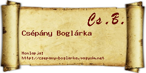 Csépány Boglárka névjegykártya